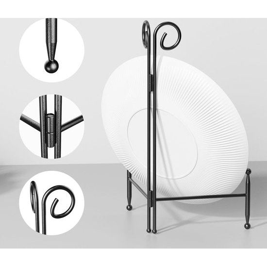 Veelzijdige displaystandaard: deze gebogen metalen standaard is perfect voor het presenteren van een verscheidenheid aan items, waaronder foto's, boeken, kleine kunstwerken, verzamelborden en nog veel meer.