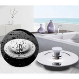 Afvoerstop, wastafelstop van roestvrij staal, universeel 42 mm-45 mm bovenkant aan de onderkant, badstop voor zwembaden, badkuipen