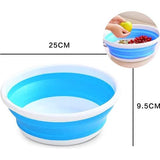 Opvouwbare wastafel, multifunctionele ronde wastafel, opvouwbare ronde spoelbak, wastafel, opvouwbare siliconen bekkenkom voor buiten, irriteren, kamperen, lopen