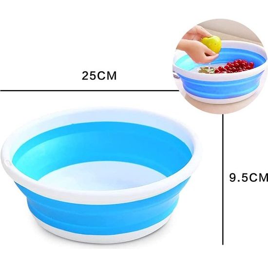 Opvouwbare wastafel, multifunctionele ronde wastafel, opvouwbare ronde spoelbak, wastafel, opvouwbare siliconen bekkenkom voor buiten, irriteren, kamperen, lopen