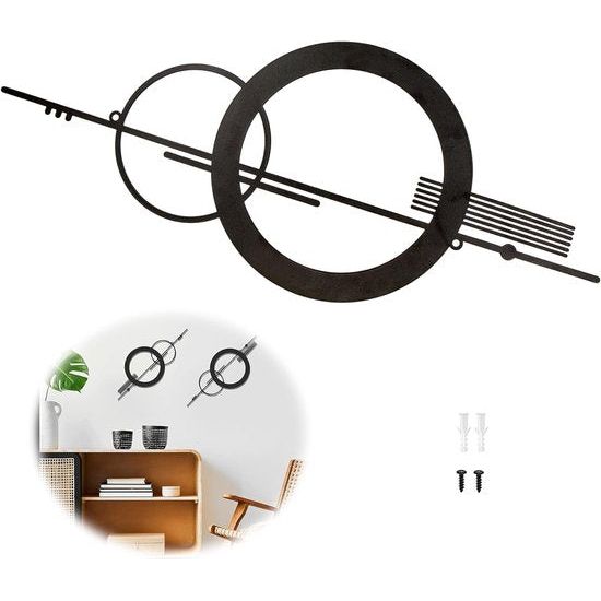 Wanddecoratie metalen wanddecoratie muurkunst wandversiering geometrisch zwart minimalistisch woonkamer decor wandsculpturen om op te hangen decoratie accenten voor eetkamer slaapkamer gang