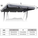 Vervangend dak voor schommelbank, 2-zits, schommelbank, dak, tuinschommel, hoes voor schommelbank, hangmat, waterdichte uv-bescherming dak voor schommelbank, outdoor, klein, grijs