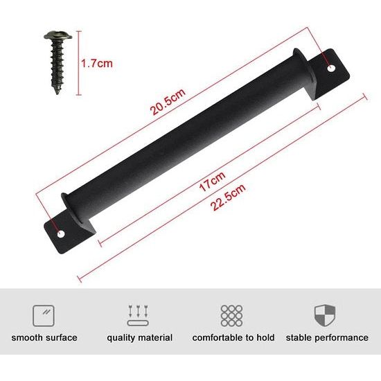 Schuurgreep, 2 stuks, deurgreep, schuifdeurgreep, koolstofstaal, , schuifdeurgreep voor schuifdeuren, schuifdeurkast, Zwart