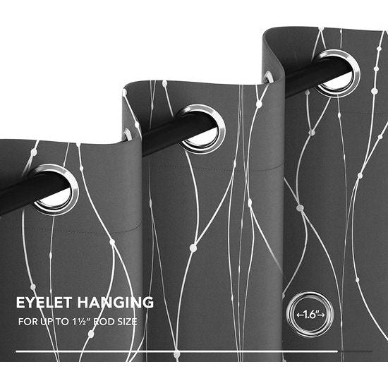 Deconovo Licht Grijs Gordijnen, Stippellijn Folie Afgedrukt Thermisch Geïsoleerde Verduisterende Gordijnen, Raambehandeling Gordijnen voor Slaapkamer, 117 x 138 cm(Breedte x Hoogte), 2 panelen.