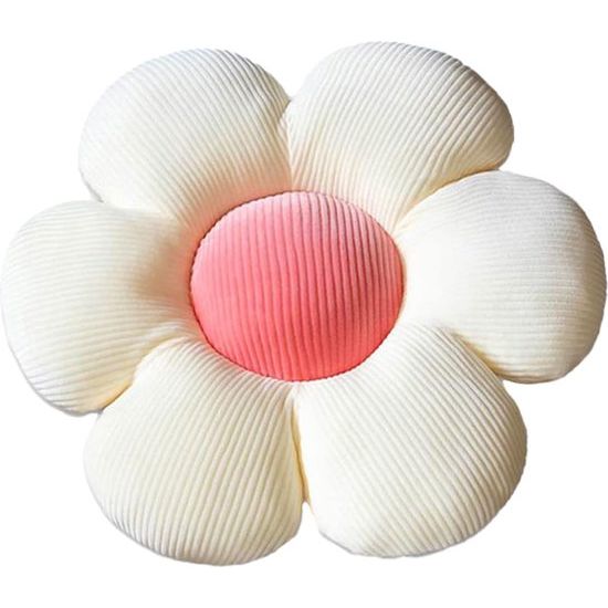 Vloerkussen, decoratief kussen, stoelkussen, decoratieve kussenhoezen, kamerdecoratie, pluche kussen voor (35 cm, beige/roze)
