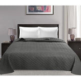 WOLTU - Sprei, bedsprei met geometrisch patroon - slaapkamer woondeken, zacht en huidvriendelijk - dekbed van microvezel met ultrasoon genaaid en gewatteerde deken - 220x240 cm, donkergrijs