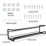 4 stuks keukenrek organizer, kruidenrek, metaal, kruidenrek, zonder boren, zelfklevende keukenkast om op te hangen, Sticky Spice Organizer 29 x 6 x 6,5 cm, zwart