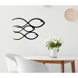 Vis muurkunst, houten vis wanddecoratie, zwarte muursculptuur-ornament, minimalistische muurkunst, hangende decoratie