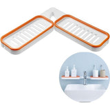 Shower Shelf Corner Shower Shelf No Drilling 180 Degree Rotation Shower Shelf for Hanging Long Lasting Adhesion Suitable for Kitchens and Bathroom Accessories 1 Piece White