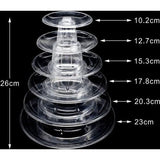 macaron tower 6 verdiepingen transparante cake stand plastic macaron display stand voor bruiloft verjaardag partij dessert gebak Cake plaat