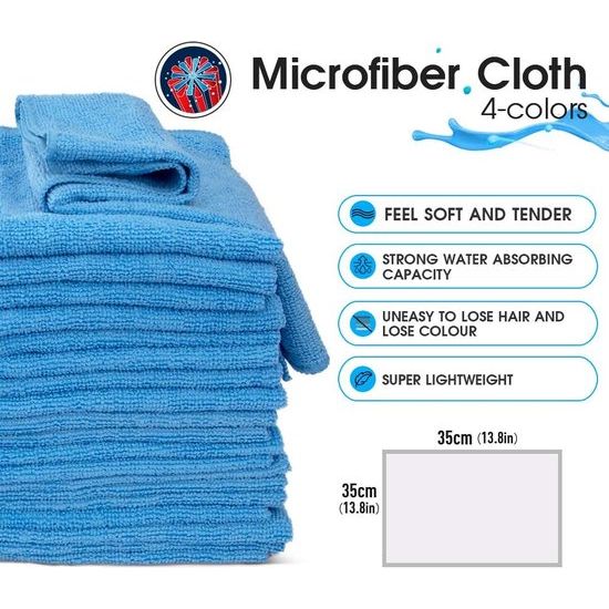 20 stuks poetsdoeken, set in vier kleuren, poetsdoeken van 40 x 30 cm, microvezeldoek, multifunctionele reinigingsdoeken voor keuken, auto, meubels