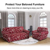 Sofa Cover 2-zits Elastische Stretch Spandex Sofa gooit Sofa Covers antislip wasbare Sofa bescherming Sofa Cover Voor Sofa met armleuning, Abstracte Bourgogne