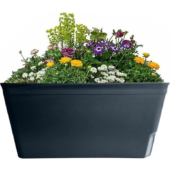 Lazy Planters Zelfwater gevende plantenpot, matzwart, set van 3
