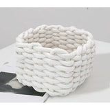 Opbergmanden, wit, stoffen mand, luiertafel, organizer, kleine mandjes voor thuis, badkamer, accessoires