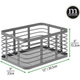Universele mand voor het hele huis - Metalen opbergmand voor keuken, bijkeuken, badkamer enz. - Compacte en universele draadmand - Set van 3 - Grijs