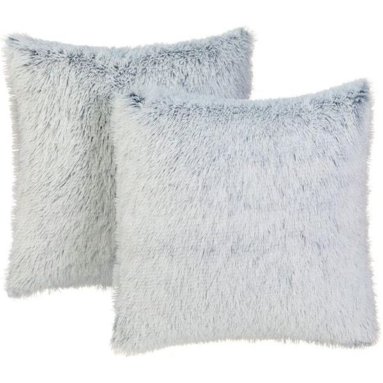 Set van 2 kussenslopen, superzacht, wollig, kussenhoezen, 40 x 40 cm, decoratieve dubbelzijdige pluche bankkussens, knuffelkussensloop, kunstbont, kussen, knuffelkussen, bankkussen, voor bank,