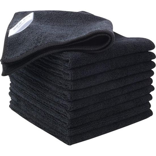 Microvezeldoeken, zwart, poetsdoekjes, voor de keuken, reinigingsdoekjes, afwasdoeken, microvezel, poetsdoek, milieuvriendelijk en pluisvrij, multifunctionele theedoeken, 30 x 30 cm, 10 stuks