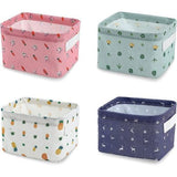 Luiertafel organizer, 4 stuks opbergmand voor kinderen, stoffen opbergmanden, opbergdoos, met 2 handgrepen aan beide zijden, linnen en stoffen dozijn (20,3 x 16,5 x 13 cm)