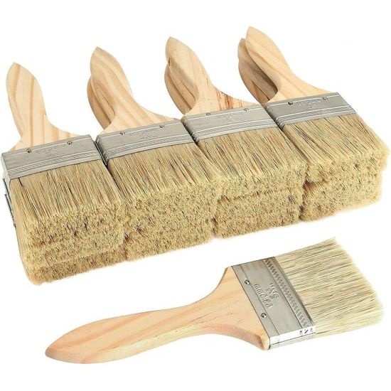 30 professionele verfborstels Platte borstel met houten handvat Gebruik met acrylverf Perfect voor meubels, muur, schilderij, grill - 2,5 inch (63,5 mm)