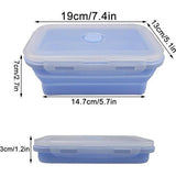 Set van 2 opvouwbare voedselbewaardozen met deksel, opvouwbare siliconen broodtrommel, BPA-vrij, opvouwbare voedselbewaarcontainers, siliconen opvouwbare container, voor kamperen, picknicken, wandelen, kantoor, keuken