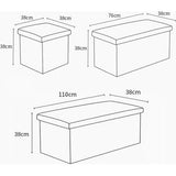 Zitbank met opbergruimte, opvouwbaar, belastbaar tot 300 kg, linnen, 38 x 38 x 38 cm