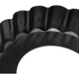 10 stuks taartvormen Ø 10 cm met hefbodem, mini-tartelette vormpjes quichevorm van voedselveilig koolstofstaal met antiaanbaklaag