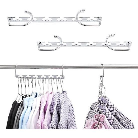 Kleerhanger Ruimtebesparend Metaal Magic Magic Hangers Antislip Closet Organizer Garderobe voor broeken, jeans, pakken en jurken (set van 6)