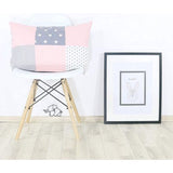 Kussensloop 40 x 60 cm, kinderen en baby, rozegrijs (Made in EU) - kussensloop van katoen met ritssluiting, overtrek ook geschikt voor sierkussens, motief: sterren, patchwork design