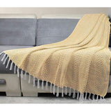 Kameel Bruin Worp Voor Mannen Vrouwen Sofa Deco Katoen Fringe Deken Met Kwastje Diamant Patroon Boho Decoratieve Zachte Outdoor Luxe Dekens R 60X50 Inch