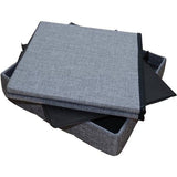 Zitbank met opbergruimte, opvouwbaar, belastbaar tot 300 kg, linnen, 38 x 38 x 38 cm