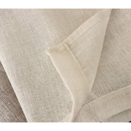 Gordijn, transparant met plooiband in linnen-ook, voile, voor woonkamer, kinderkamer en slaapkamer