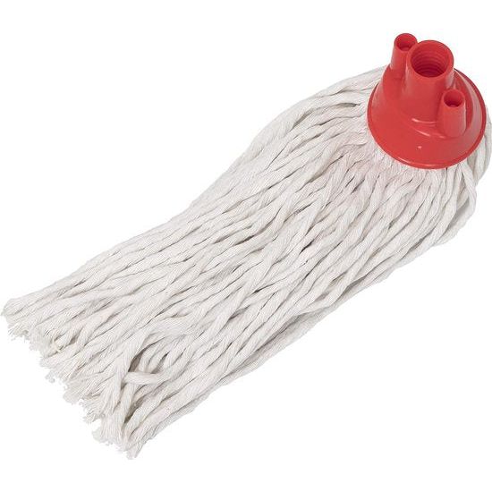 Dweilmop katoenen set, 4 stuks, met robuuste steel, geschikt voor poetsemmers met pers, uit nat en droog dweilen voor de huishoudencollectie