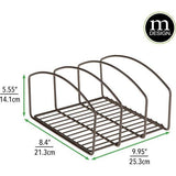 Keukenorganizer - Afdruiprek met drie compartimenten voor het opruimen van de keuken - Metalen schotelhouder voor snijplanken, bakvormen enz. - Brons