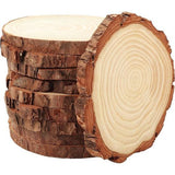 10 stuks natuurlijke houten schijven, onbehandelde boomstam, schijven rond met 10-11 cm diameter, 10 mm dik, rustieke houten platen, natuur met schors voor doe-het-zelf, decoratie, knutselen,