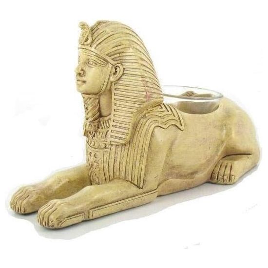 Egyptische Sfinx Kaarshouder - Sfinx Beeldje - Binnendecoratie Egypte Oude Egypte Buste Brons Origineel Cadeau Idee Decoratie - Sfinx van Gizeh Kaarshouder