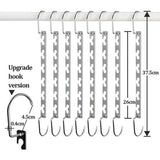 Ruimtebesparende hangers, ilauke 8 stuks antislip kapstokhaken hangers, ruimtebesparende metalen hangerhouder, magische kleerhanger garderobe-organizer voor