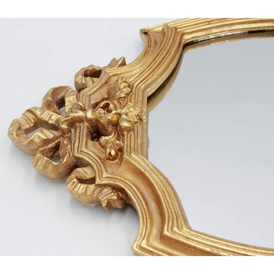 Decoratieve wandspiegel met antiek gouden harsen frame, make-upspiegel, tafelspiegel voor slaapkamer, woonkamer, dressoirdecoratie. Afmetingen: 8,5 inch breed x 13 inch lang.