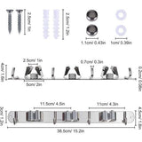 Mophouder RVS wandmontage bezem gereedschapshouder met 4 haken en 3 snelsluitingen voor thuis keuken badkamer garage tuin