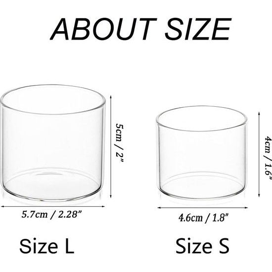 Theelichthouder Glazen theelichtglazen Heldere votiefkaarsenhouder – voor theelichtjes Votiefkaarsen Zwevende kaarsen Kandelaars Set van 24 Bruiloftsfeest Kerst Tafeldecoratie 5,7 x 5 L