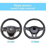 Universele auto stuurhoes diameter 37-38cm elastische stuurhoes ademend ijs zijde microfiber antislip geurloos (zwart)