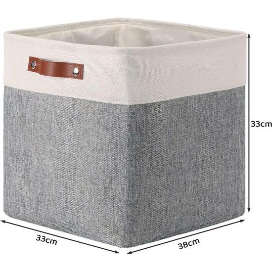 33 x 38 x 33 cm, Storage Boxes, Set of 3 Fabric Storage Cubes for Kallax Shelves, Cupboards