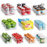 Koelkast-organizer set van 10, transparante opbergdoos-organizer, hoogwaardige voorraadcontainers met handvat voor koelkasten, keukens, kasten - BPA-vrij