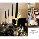 Set van 12 kandelaars, Franse goudkleurige kandelaars, geschikt voor kaarsen met een dikte van 3/4 inch, hoge metalen kandelaar voor bruiloften, woondecoratie en kaarslicht diners.