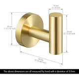 Handdoekhaak Goud Kapstokhaak RVS SUS 304 Wandhaak Garderobehaak Kledinghaak 4 Stuks Geborsteld Goud