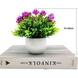 Kunstplant, kleine mini-kunstplanten in pot, 3-delige set, plantenkunstbloemen in pot, driekleurig, voor interieur en slaapkamer, decoratie voor badkamer, woonkamer, huis, kantine, huis, balkon