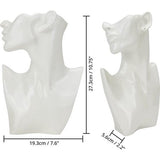 Hars Sieradenbuste Witte Sieradenstandaard (2 stuks) - 19,3 x 27,3 cm Sieradenbustestandaard Sieradenstandaard Kettingen - Mannequin voor het opbergen van sieraden voor oorbellen, hangers, kettingen