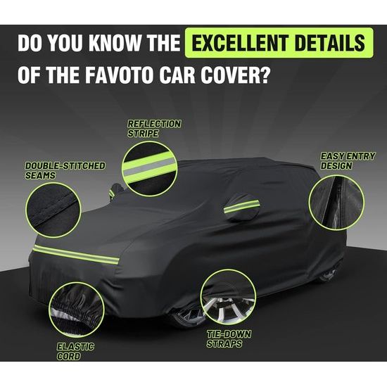 Autohoes, volledige afdekking, stofdicht, waterdicht, autohoes, autohoes, autohoes, autohoes, autohoes, autohoes, voor 430-460 cm, SUV, zwart, 455 cm x 150 cm x 140 cm, 3 kg