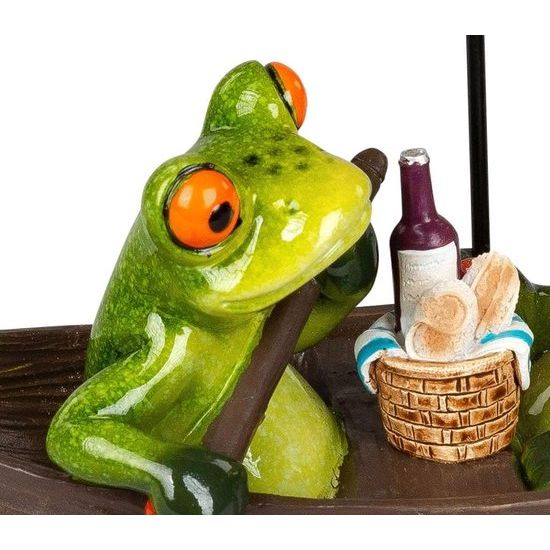 kikkerpaar in de boot 19 cm kleurrijk