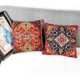 Set van 4 Kussenslopen 16"x16" Boho Rode Decoratieve Kussenslopen Abstract Perzisch Tapijt Patroon Nieuwigheid Perzisch Tapijt Patroon voor Sofa Vierkante Kussenslopen 16"x16".