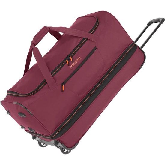 2-wieler trolley reistas maat L met stretchplooi, bagage serie Basics: zachte bagage reistas met wielen met extra volume, 096276, Bordeaux (wijnrood), reistas met wieltjes